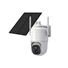 Wireless Wi-Fi PTZ battery camera with solar panel